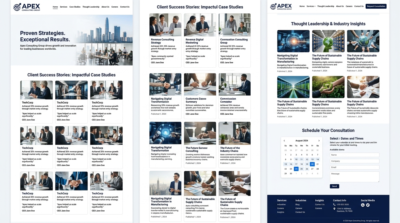 Apex Consulting Group — Management consulting website by Bold Anchor