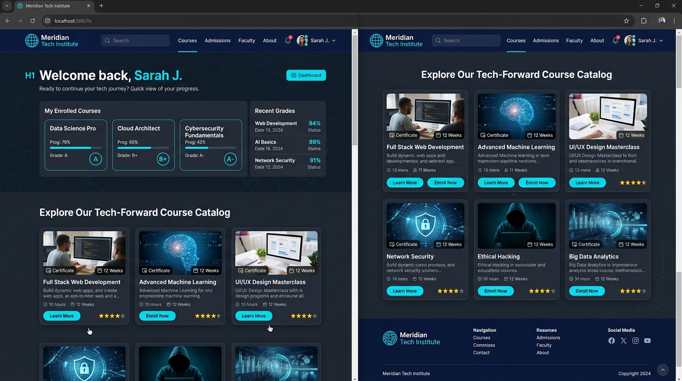 Meridian Tech Institute — Technical education platform by Bold Anchor