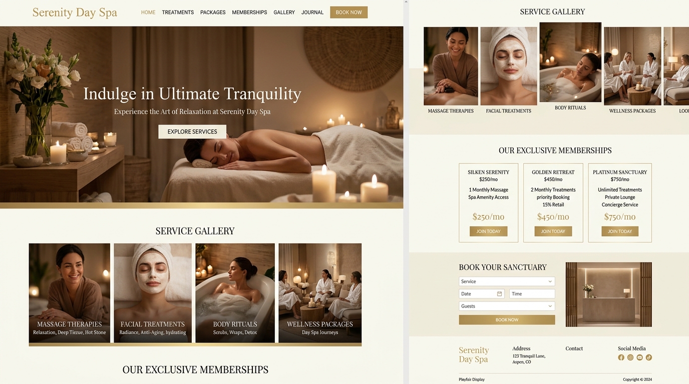 Spa & Salons project — Serenity Day Spa