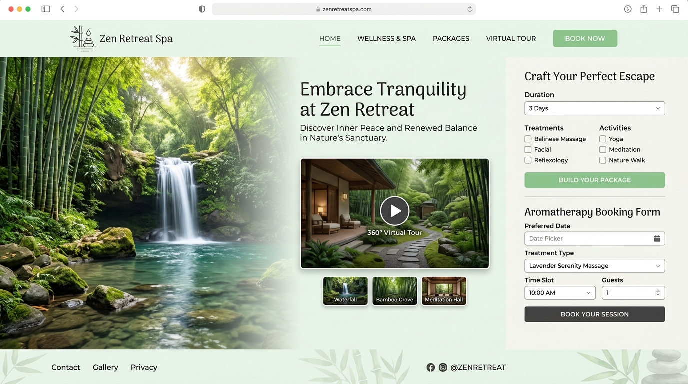 Zen Retreat Spa — Wellness retreat platform by Bold Anchor